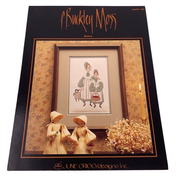 Set of Three (3) “P. Buckley Moss” Vintage Counted Cross Stitch Pattern Leaflets - Picture 2 of 10